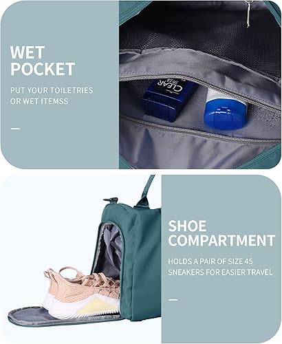 Miniatura 5 de Bolsa de lona de viaje, bolsas de fin de semana para mujeres y hombres, bolsa de transporte durante la noche, bolsa de hospital, bolsa de gimnasio