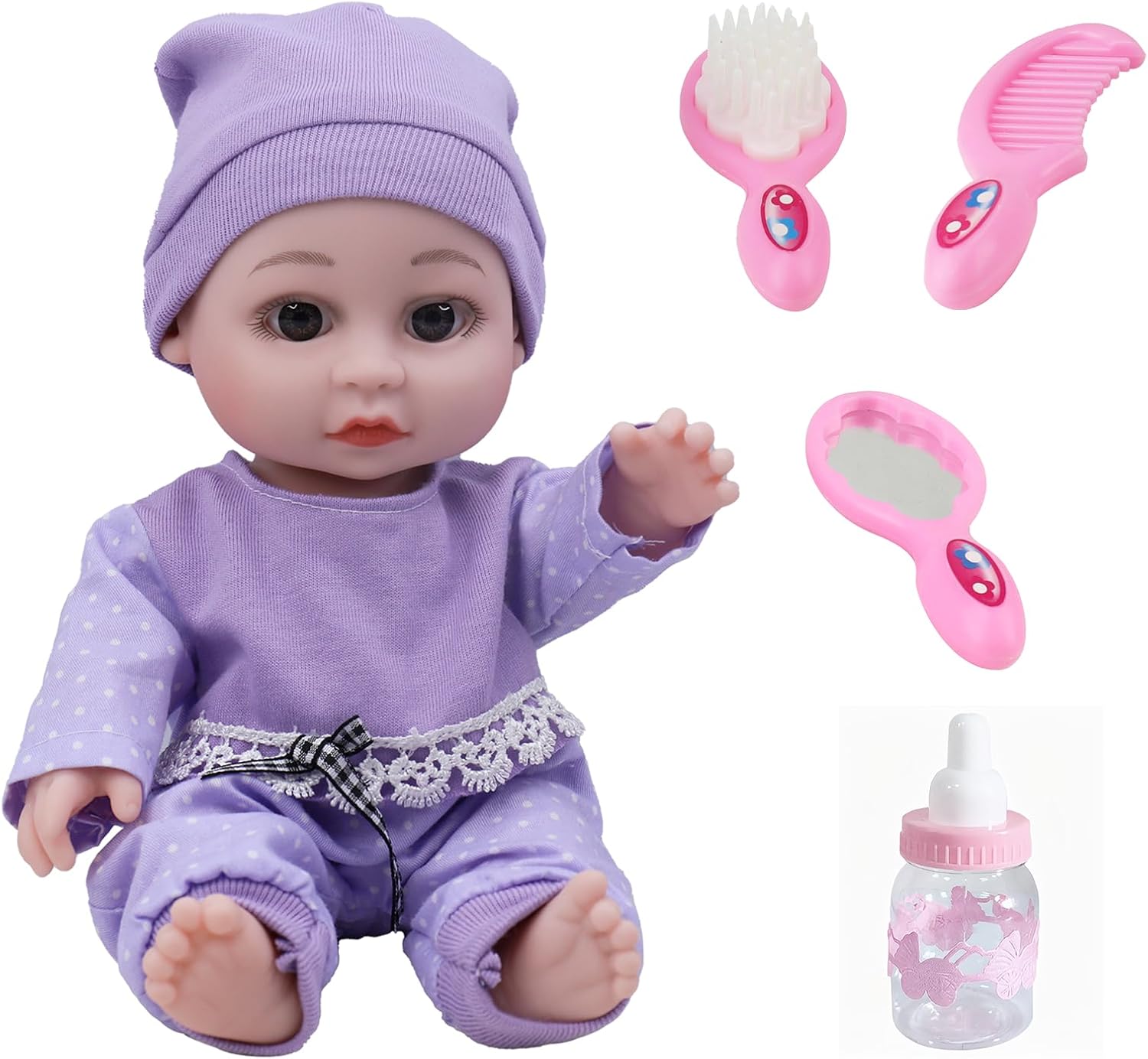 TUSALMO 10 Inch Baby Doll with Accessories Set,Soft Baby Dolls for 3+ Year Old Girls