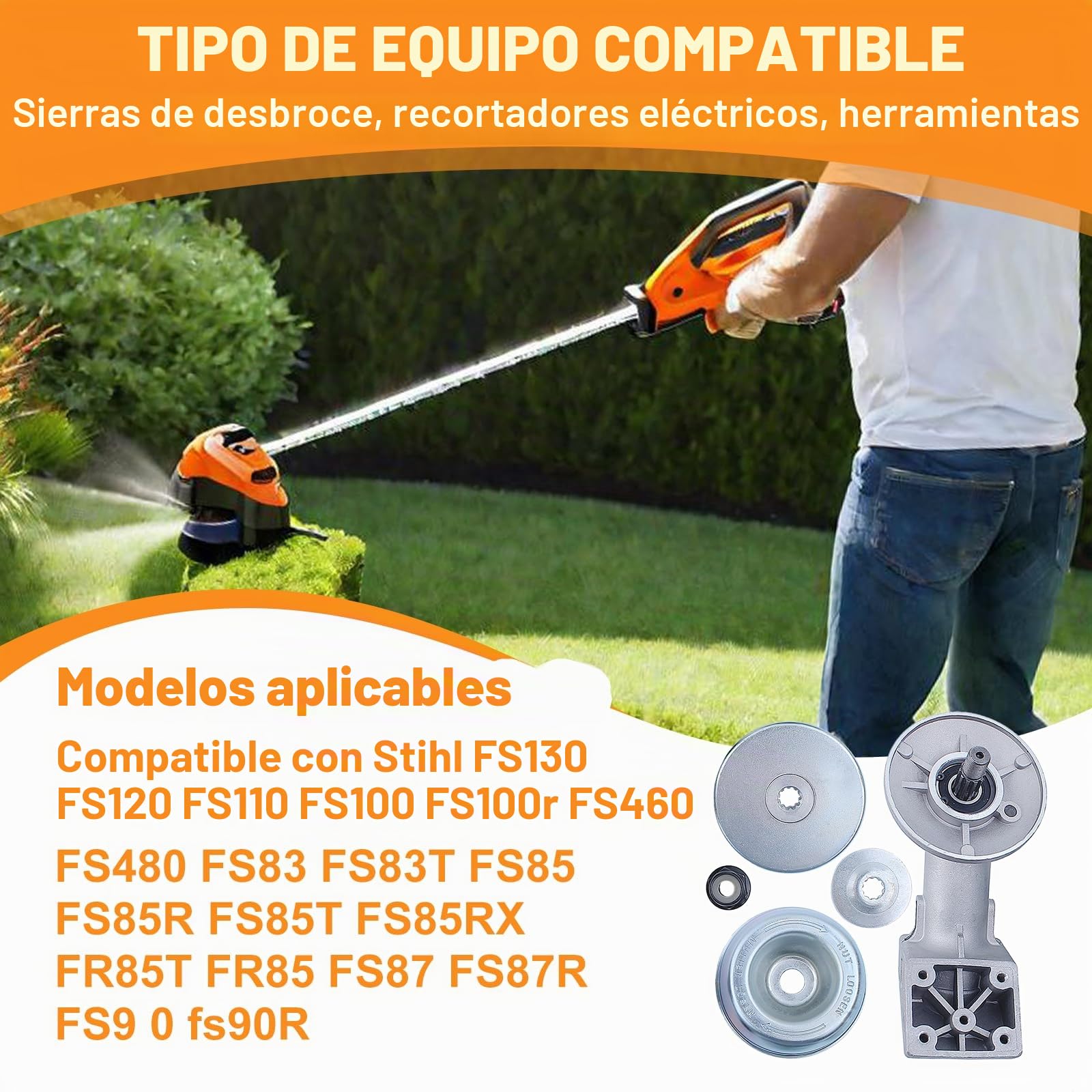 Engranaje Caja Cabeza Casas para STIHL FS120 FS130 FS200 FS250 FS100 FR130 FR220 FR350 FR450 FR480 FT100 Desbrozadora, Reemplaza OEM 4137 640 0100