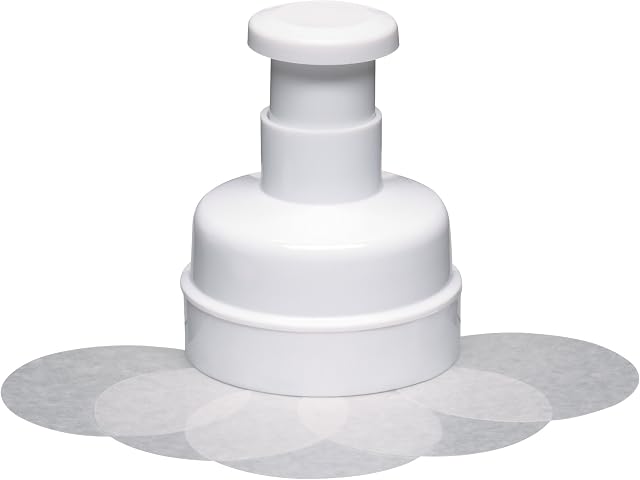 KitchenCraft KCBPRESS Beef Burger Press with 100 Wax Discs in Gift Box, Plastic, White