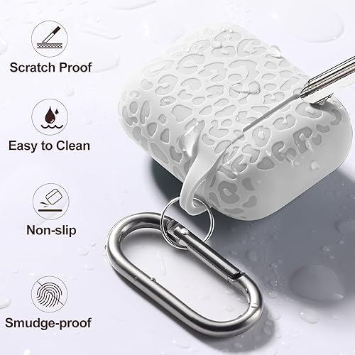 Vista 269 de Funda para Airpods de 2ª y 1ª, silicona suave, leopardo, compatible con Apple AirPods de 2ª/1ª generación de carga con llavero, a prueba de golpes