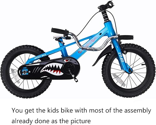 Miniatura 7 de Elegante bicicleta para niños de 3 a 7 años, fácil de montar, segura y estable, ruedas de 14 a 16 pulgadas, colores vibrantes, incluye ruedas de