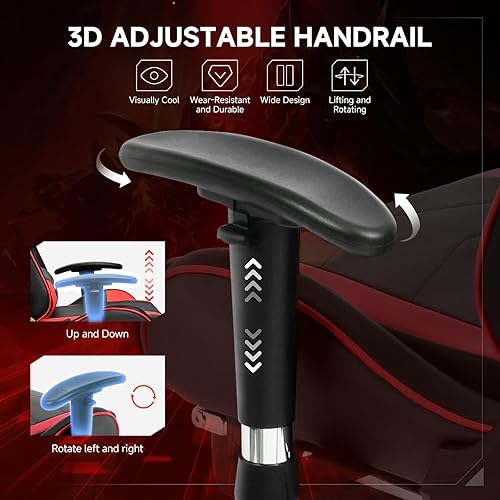 Miniatura 7 de GTPLAYER Silla de videojuegos, silla de jugador con Bluetooth y respaldo ajustable, sillas de computadora de altura ajustable con reposabrazos 3D,