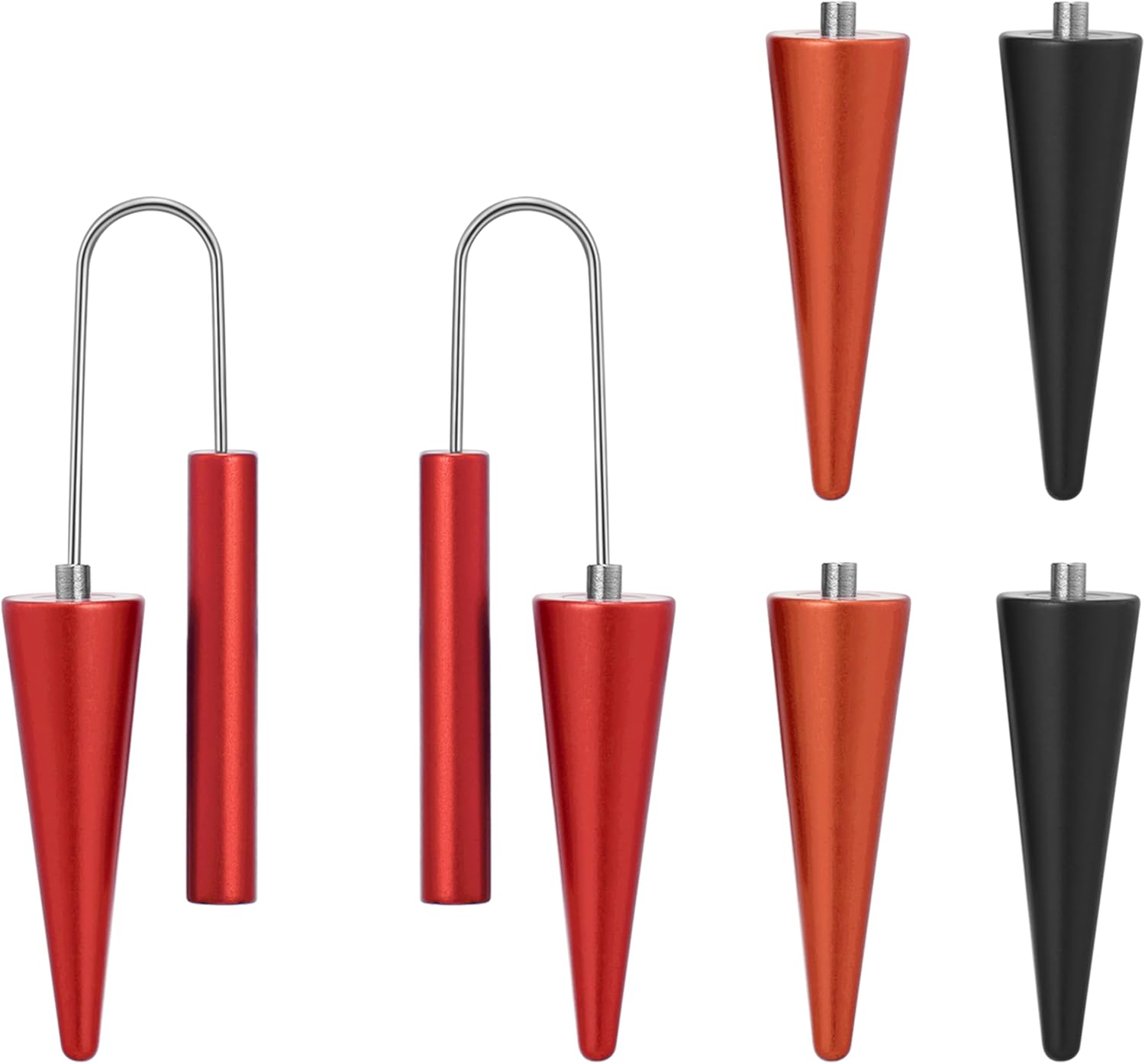 Trendy Dangle Earrings Set for Women, Colorful Aluminum Drop Earrings, 6 Pcs DIY Interchangeable Conical Beads, Lightweight Titanium Ear Hooks, Hypoallergenic and Not Easy To Fade