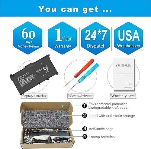 Miniatura 5 de 920070-855 TF03XL Batería para HP Pavilion X360 15-CC 15-CD 14M-CD 17-AR 14M-CD0003DX 14M-CD0001DX 14-CD2053CL 14-CD1055CL 15-CC123CL 15-CC123CL