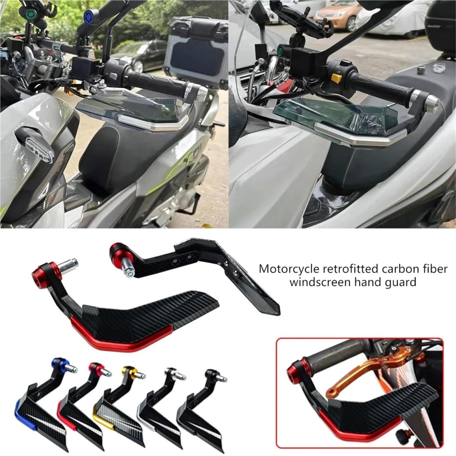 Motocyklowe ochraniacze na dłonie Części do modyfikacji motocykla: wygląd skóry węża i wiatroszczelne osłony dłoni w stylu rogu wołowego(Black)