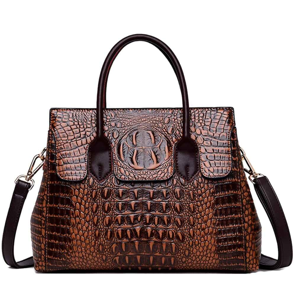 Women Satchel Handbags Top-Handle Bags fuax Leather Embossed Crocodile pattern shoulder bag