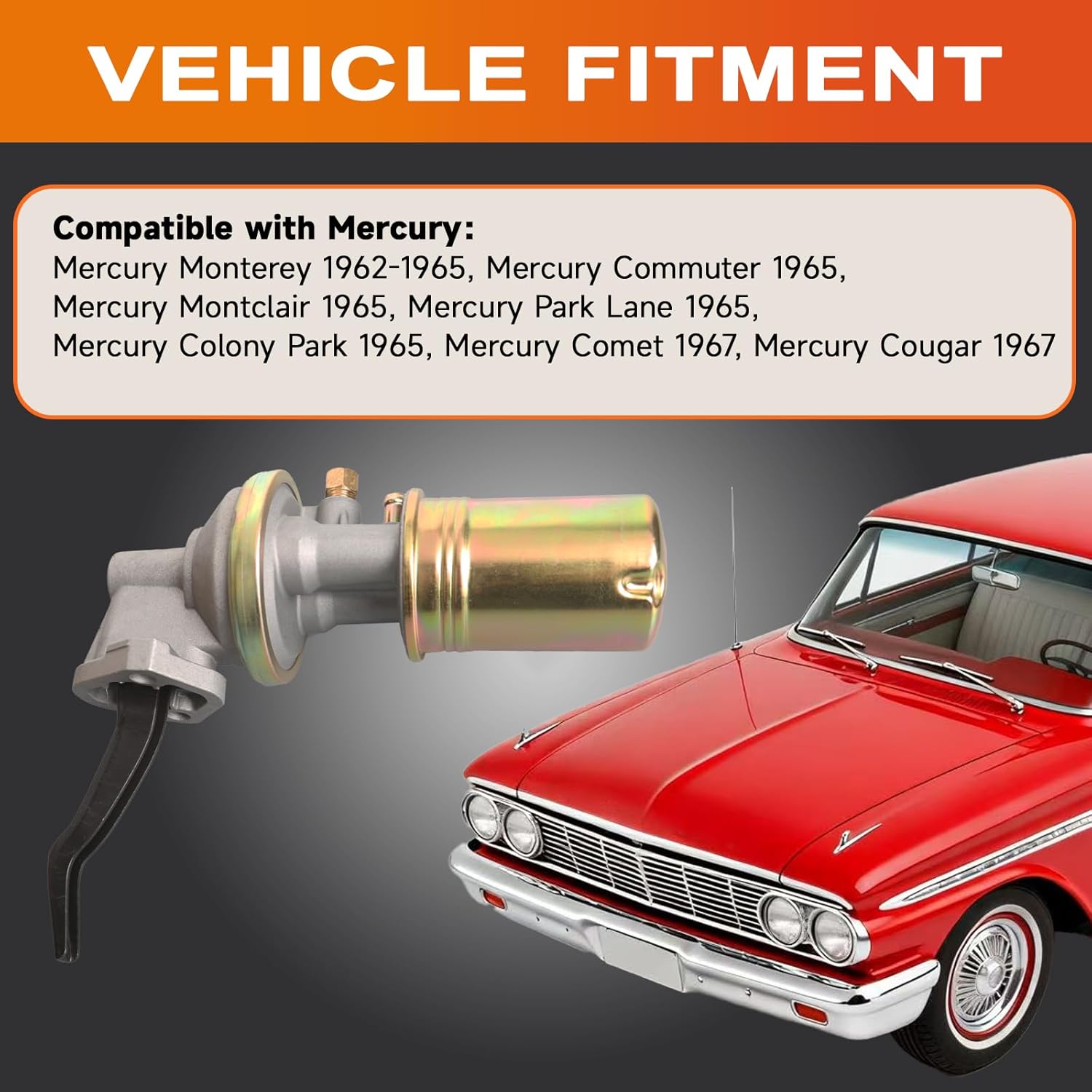 M4008 Mechanical Fuel Pump Automotive Replacement Compatible with Ford, Mercury Models