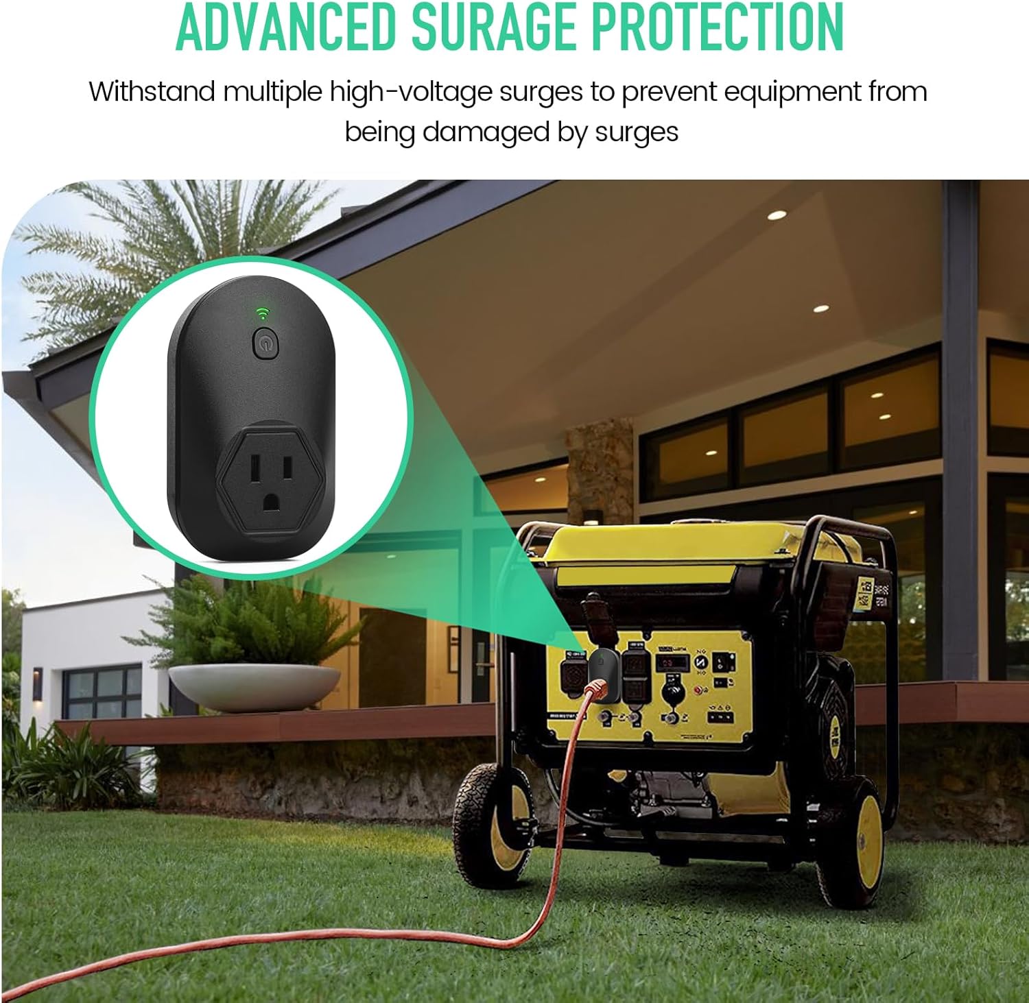 Generator Electromagnetic Protector, EMP Protection, Plug Into The Socket of Inverter & Generator, Withstand Multiple High-Voltage Surges, for Home Backup, Emergencies, Grid outages