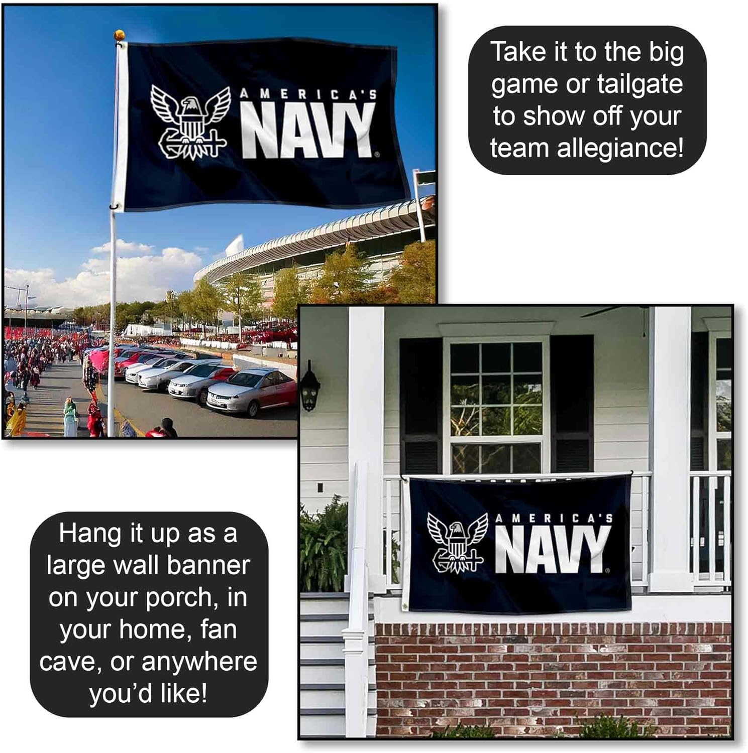 US Navy Midshipmen America's Navy 3x5 Grommet Flag - Image 4