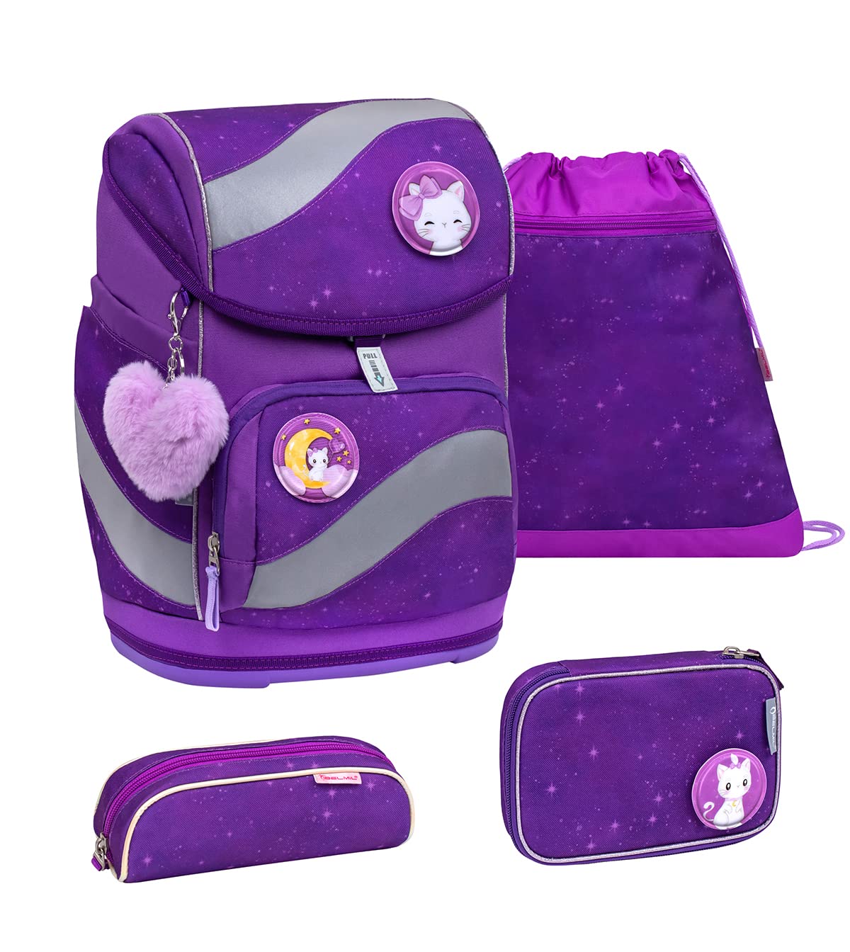 Belmil 405-51 Schulranzen Set 4 - teilig (Purple Sky)