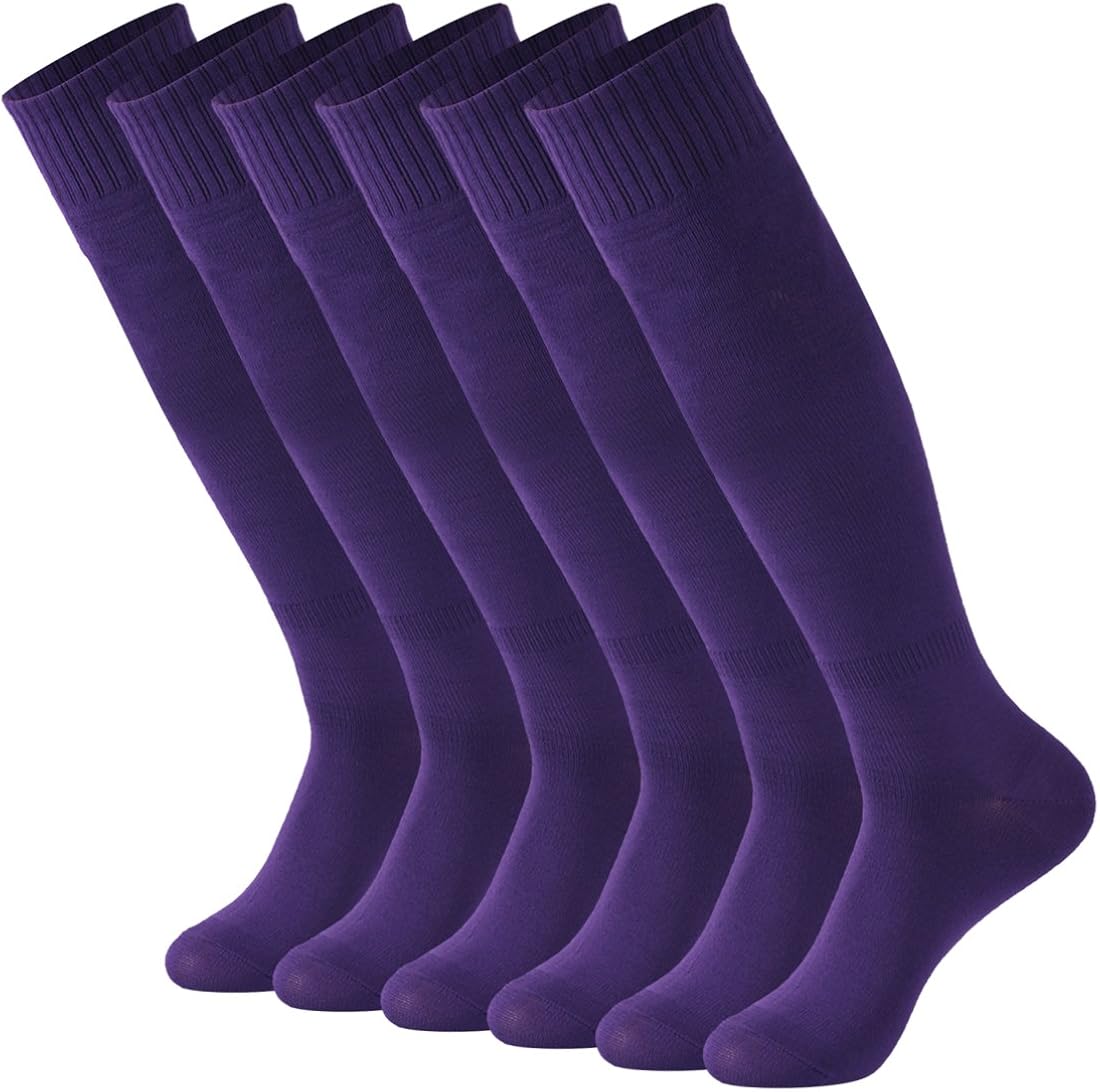 Calbom Colored Tube Socks, Unisex Knee High Football Soccer Volleyball Baseball Cheerleading Team Socks 2/6/10Pairs