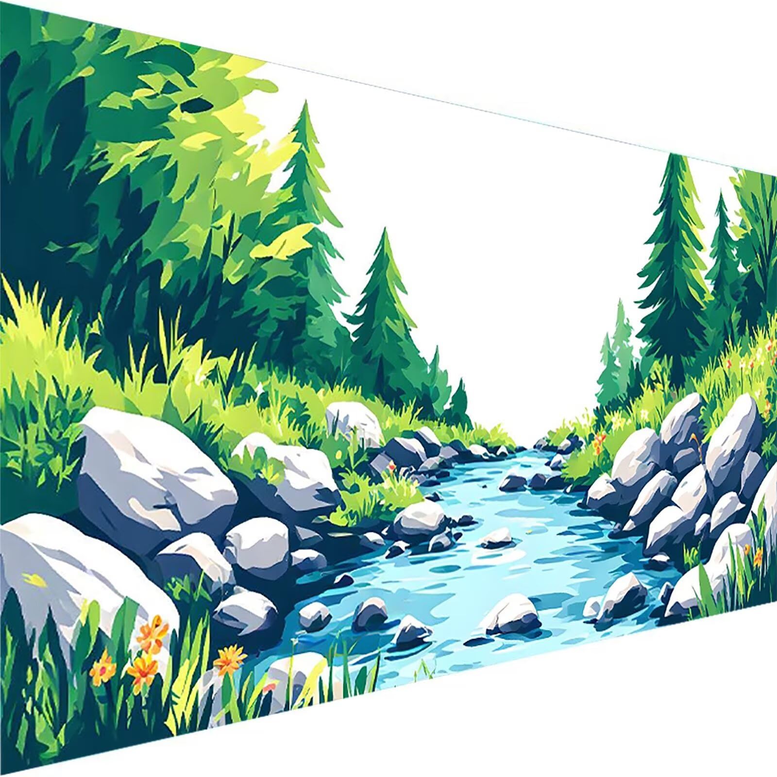 Malen nach Zahlen Kinder Landschaft, Malen Nach Zahlen Erwachsene, Geschenke für Mädchen Junge Bastelset, Malen nach Zahlen Baum | Malen nach Zahlen Ohne Rahmen, (60x120cm) Bastelset Erwachsene 4-U