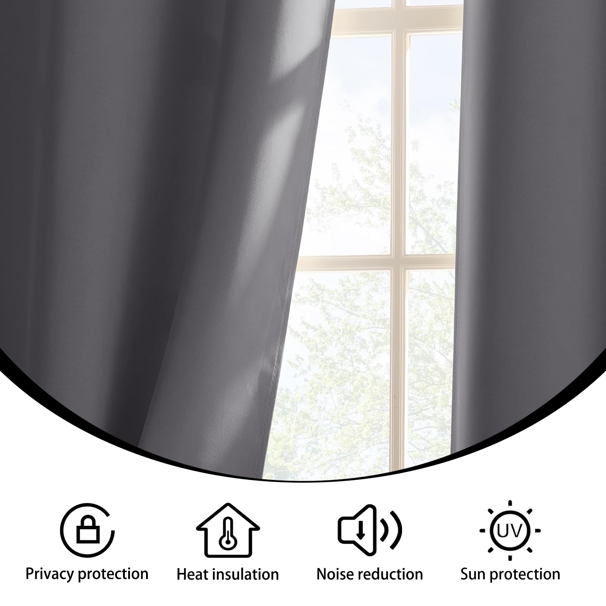 Tende oscuranti termiche spesse 200 x 120 cm, per proteggere dal freddo, lavabili, perfette per soggiorno e camera da letto
