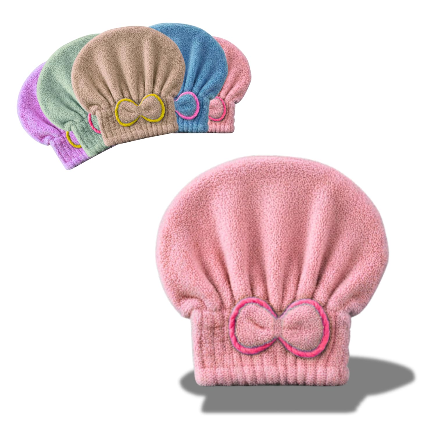 Stock Líder Microfiber Hair Towel, Hair Drying Towel, Dry, Fast, Absorbent, Wet Hair, Lightweight, Soft, Turban, Hair, Anti-Frizz, Adjustable, Multifunctional (Pink)