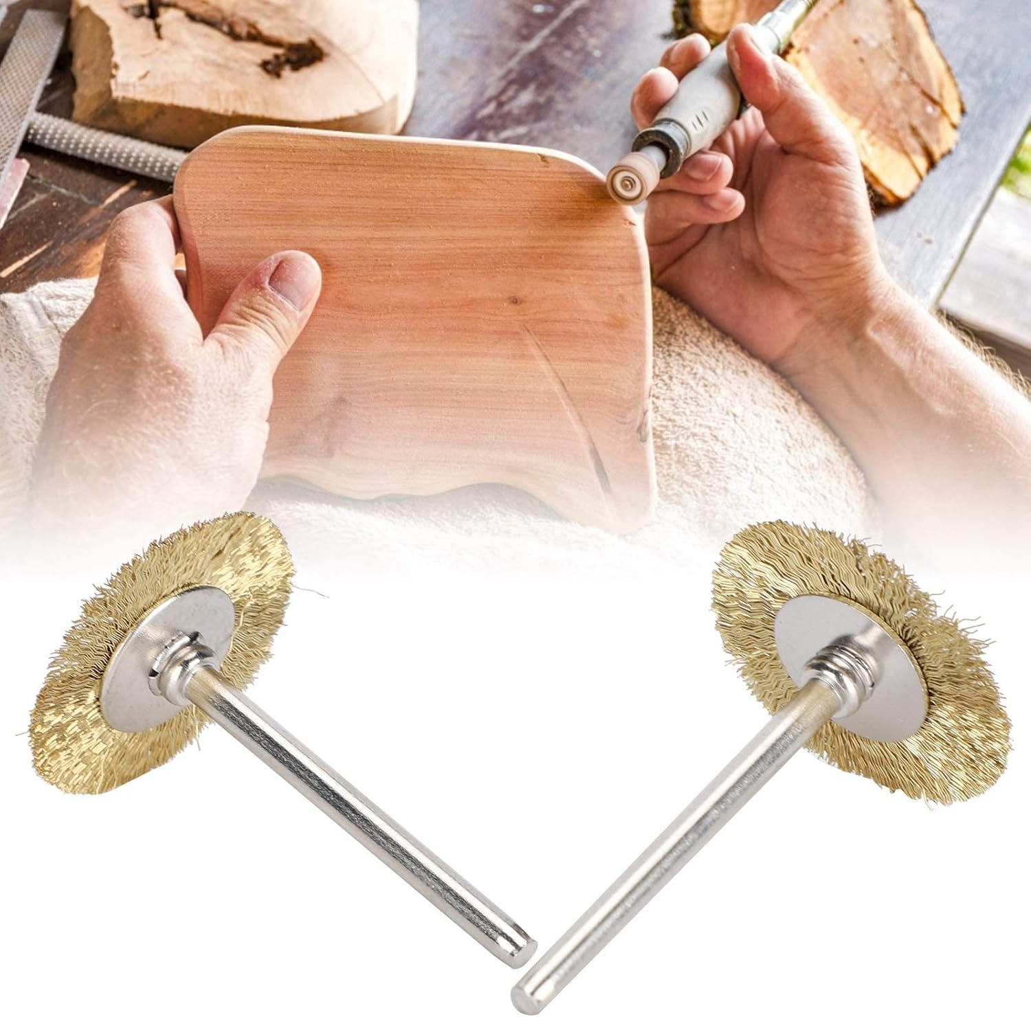 30Pcs Wire Brushes Set, Brass Steel Wire Brush Polishing Wheels Full kit for Tools(Brass)