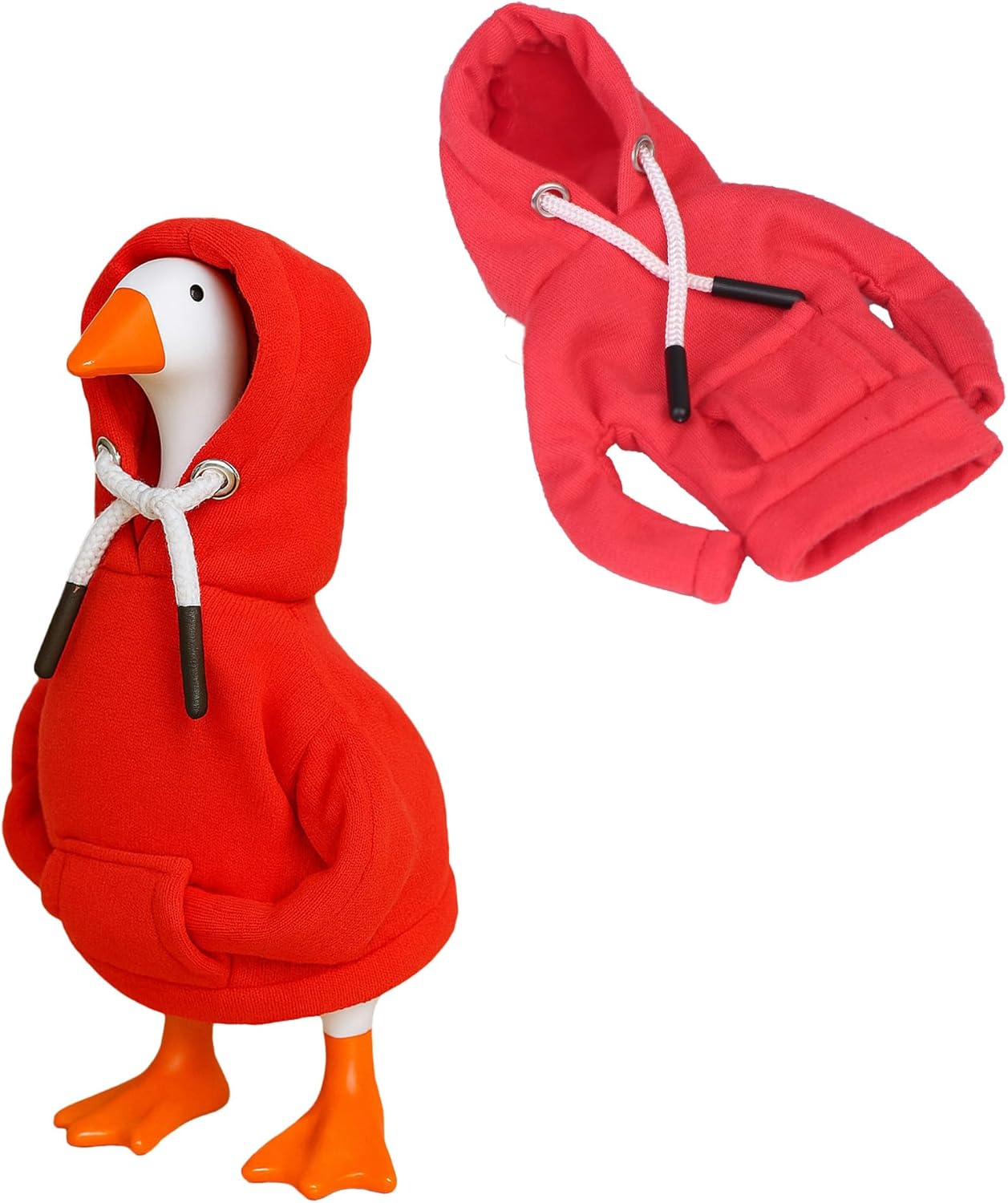 7 Inch Desk Goose Outfits Mini Porch Goose Hoodies Tabletop Accessory Costume Magnetic Statue Key Holder Clothes for Table Decor (Black)