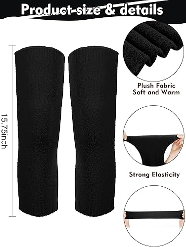 Miniatura 3 de Boao 3 pares de rodilleras para mujer, rodilleras cálidas, calentadores de piernas de tela, rodilleras artríticas, manga de compresión, rodilleras