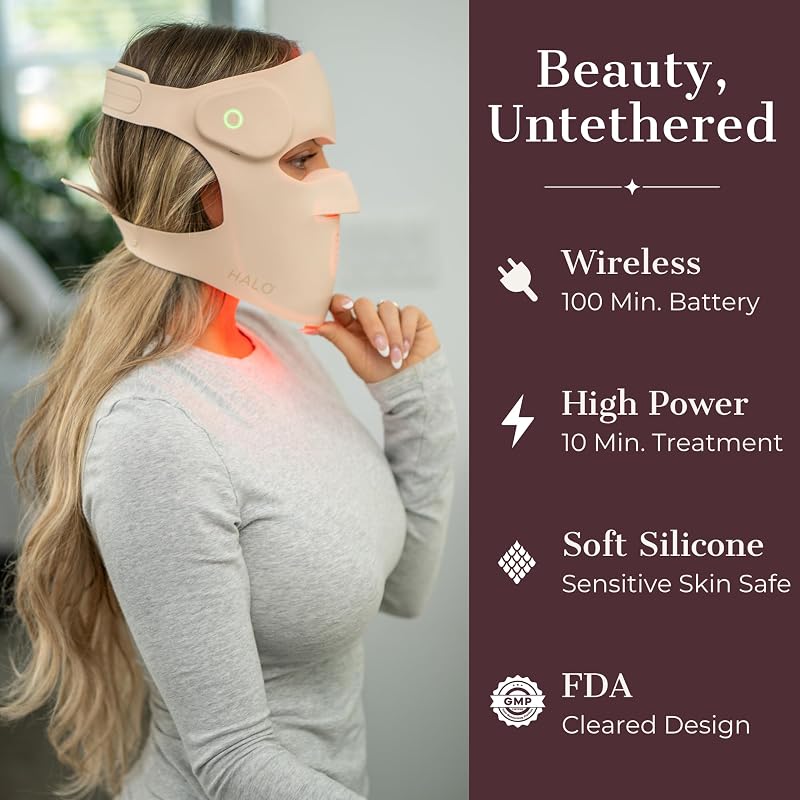 Hatch Halo 280 High-Output LEDs, 3D Red Light Therapy Mask for Face, Dual-Wavelength Wireless Design image 7