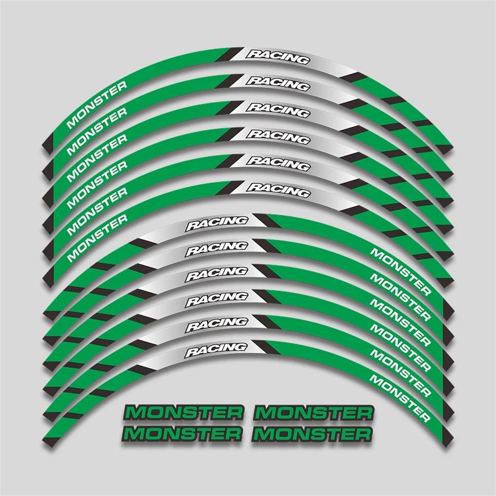 Motorcycle Wheel Stickers Stripes Reflective Rim for Ducati for Monster 695 696 795 796 1100 1100S 797 821(Style 8)