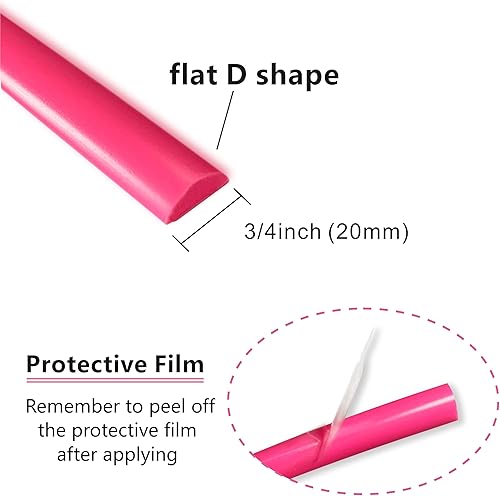 Miniatura 3 de Ancho 34 pulgadas (0.787 in), color rosa intenso para exterior e interior, moldura universal para salpicadero, parachoques, ventana, puerta,