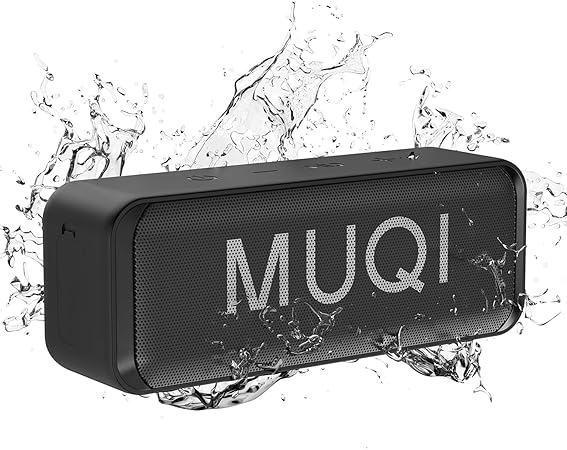 MUQI Bluetooth Lautsprecher IPX7 Wasserdicht - 10W Stereo Sound Mit 24h Spielzeit