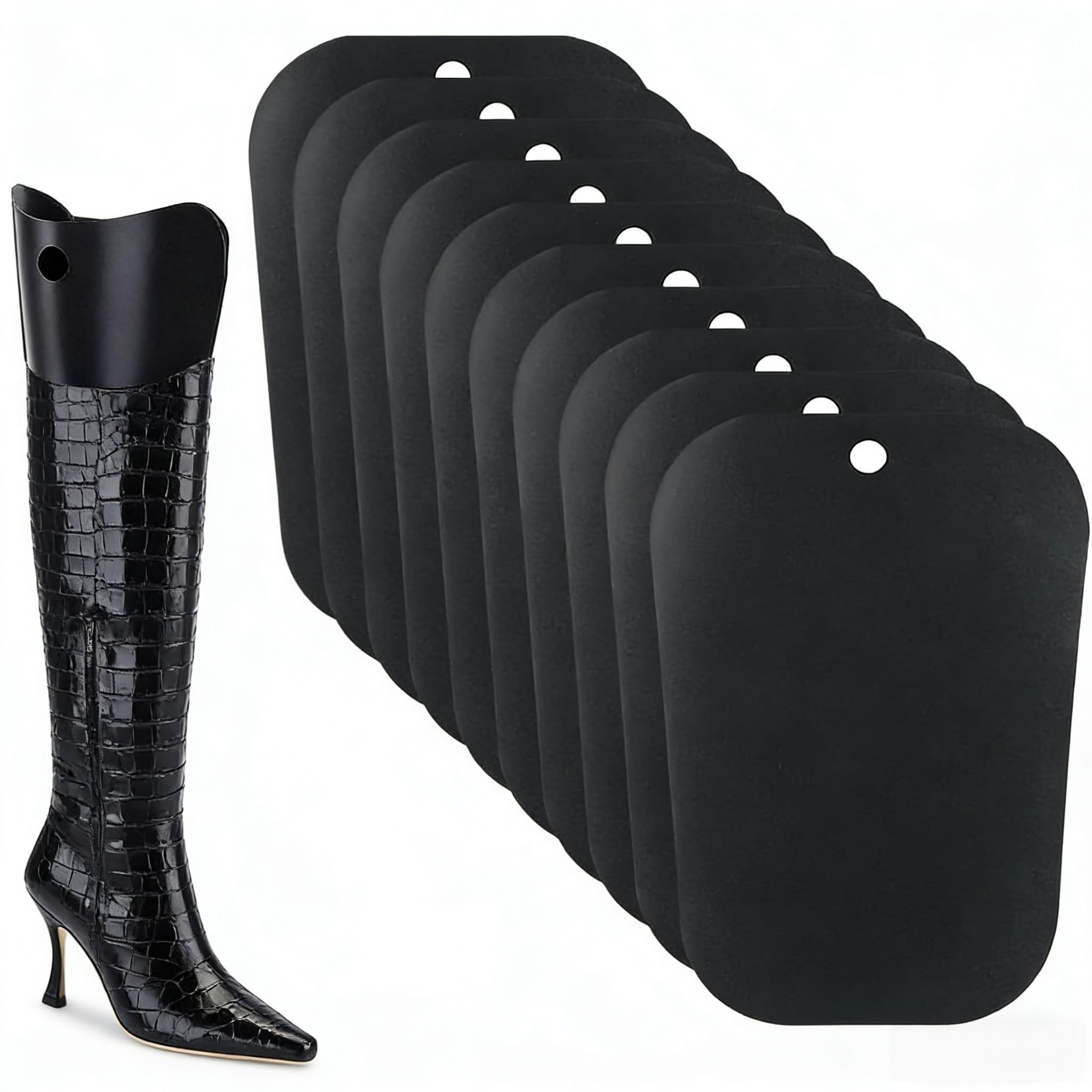 10 Stück Hochwertige Stiefelspanner für Damen und Herren Als Stiefelform Einsätze, Stiefelformer Formeinsätze und Hohe Stiefelstütze halten sie Ihre Stiefel in Form(Schwarz,12 Zoll)