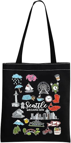 Miniatura 7 de Regalo de Seattle Washington City para mudarse a Seattles, regalos de viaje de Seattle Washington, Bolso Seattle, Grande