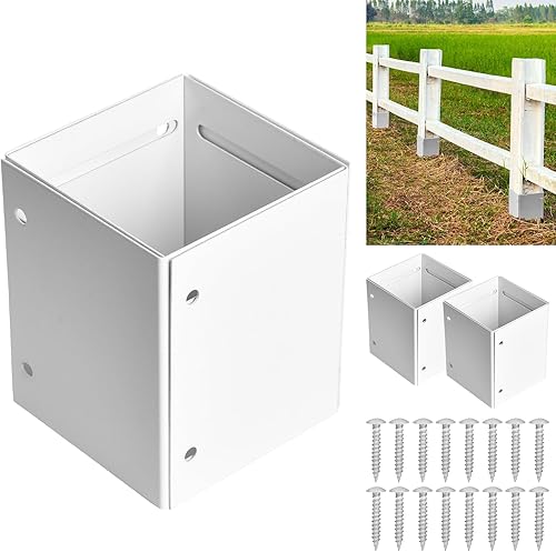 Protectores de base de poste de acero inoxidable 304 ajustables (rango de 3.3 a 6 pulgadas), protege buzones de madera, cubierta y vallas de