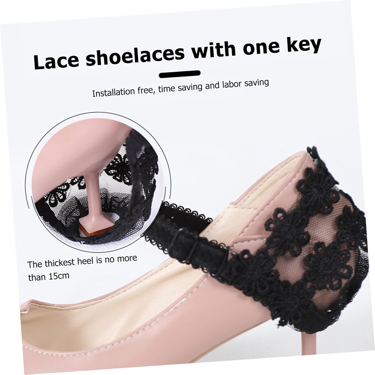 4pairs High-heeled Shoe Straps Detachable Lace Flower Ankle Straps for Extra Grip and Secure Fit for High Heels and Sandals and Washable Design