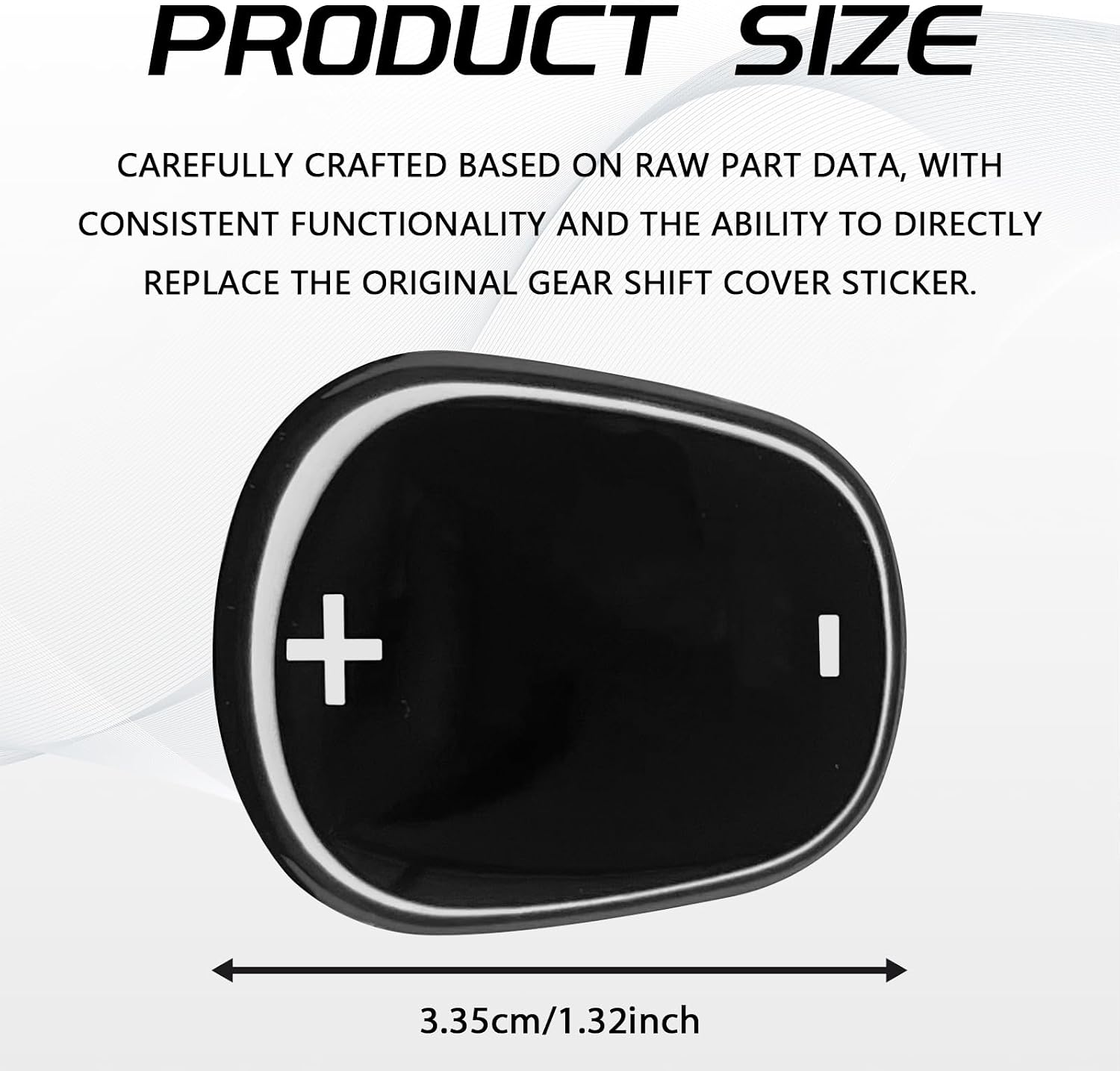 Gear Shift Knob Cover Sticker Compatible with 2018-2020 Chevy Equinox, Stainless Steel Car Gear Shift Lever Head Panel Cover Trim Sticker for Car Interior Center Console, Car Accessories (Black) image 2