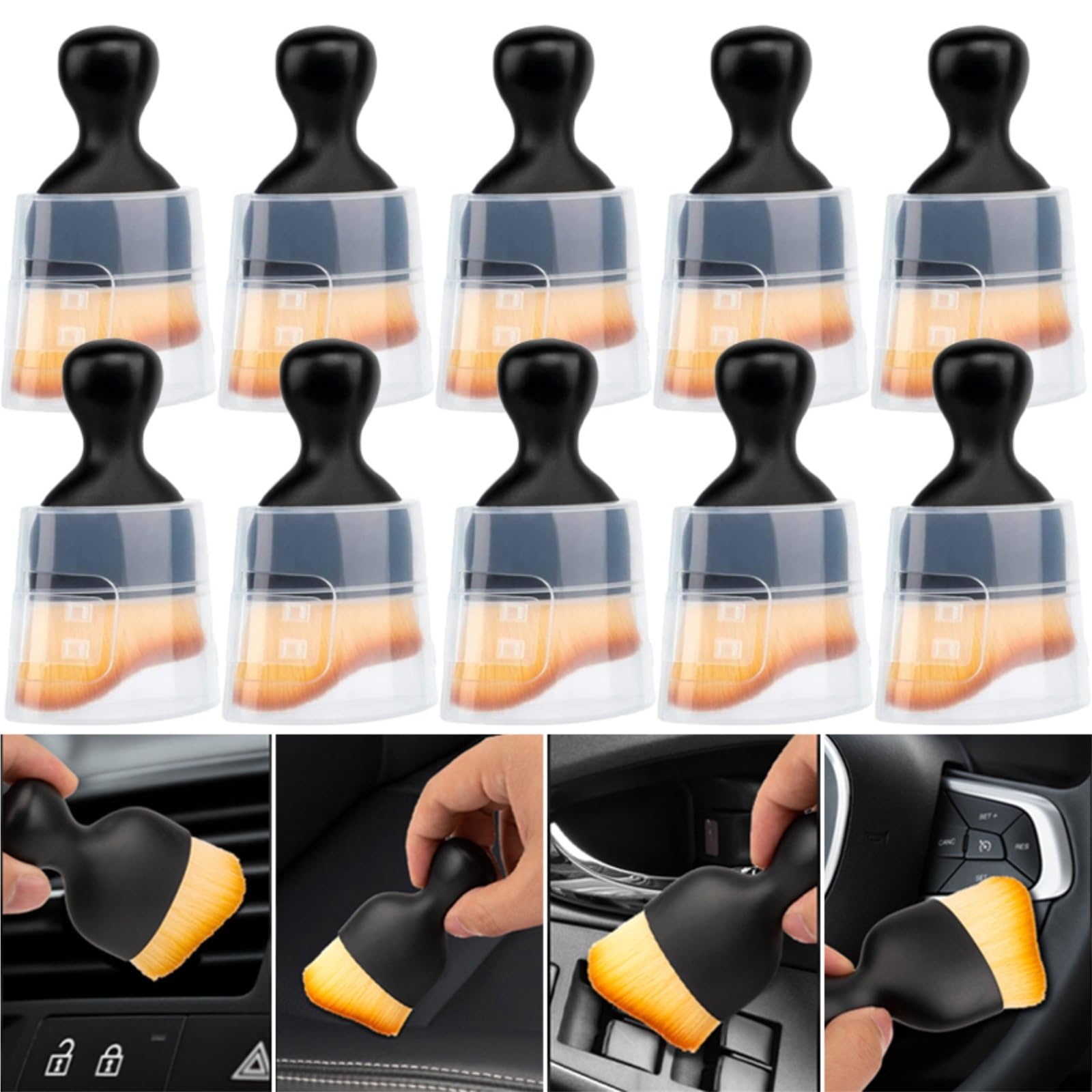 1-10 Stücke Auto Innen Reinigung Pinsel Klimaanlage Outlet Weiches Fell Saubere Pinsel Mit Shell Spalt Staub Entfernung Detaillierung Werkzeug