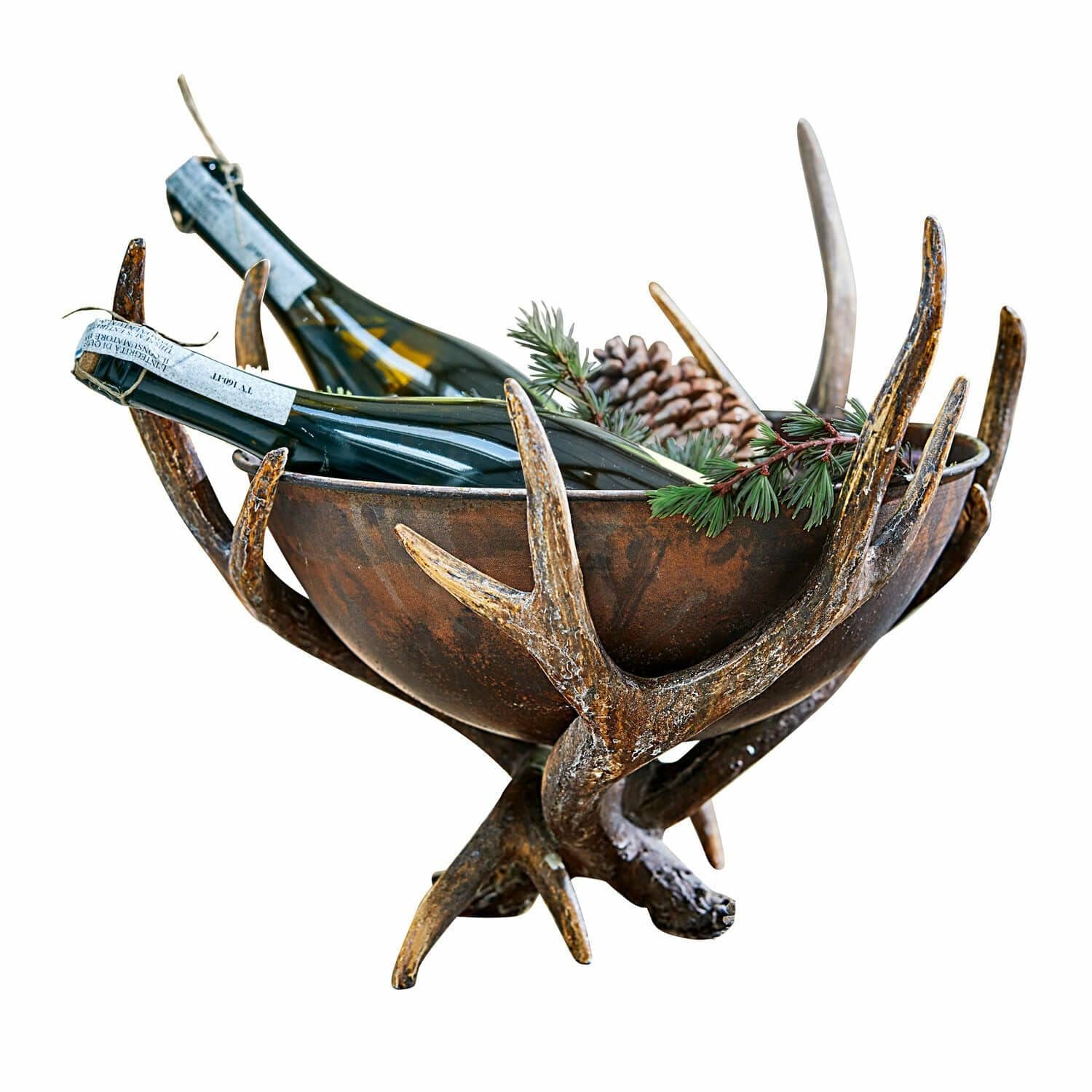 LOBERON Deko-Schale Feravel Champagner - Aluminiumguss Blattform