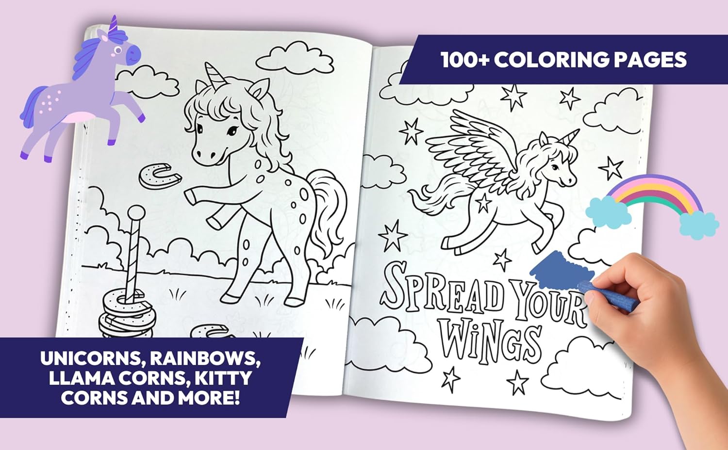 Totally Awesome Unicorn Coloring Book with Stickers - Image 3