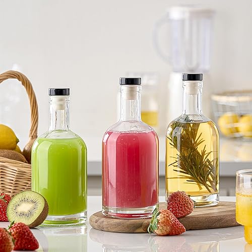 Miniatura 3 de Danmu Paquete de 8 botellas de vidrio, botellas de vidrio de 12.6 onzas con corcho, botellas de vidrio con tapas, botellas de vino, botellas de