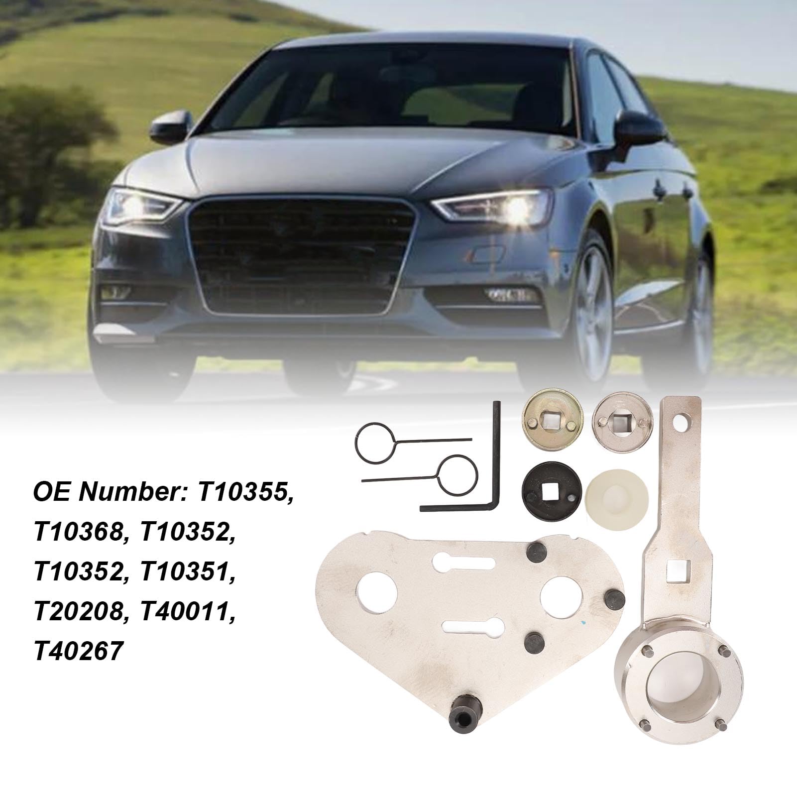 Keenso Set di attrezzi per la messa in fase del motore in metallo T10355 con bloccaggio dell'albero a camme, per motori a benzina 1.8-2.0