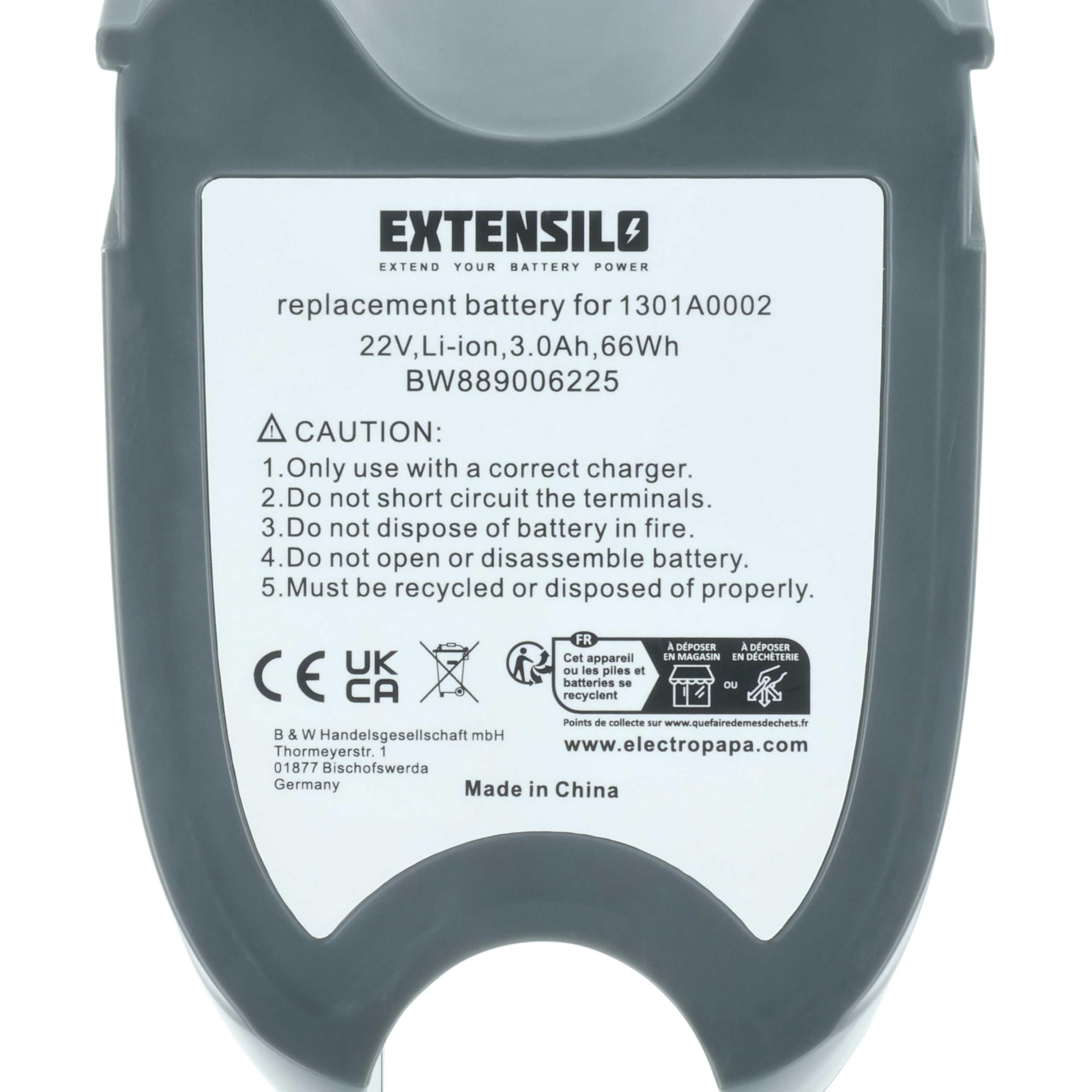 Zamiennik baterii Gtech 1301A0002 do odkurzacza szaro-zielonego (3 Ah, 22 V, Li-Ion)