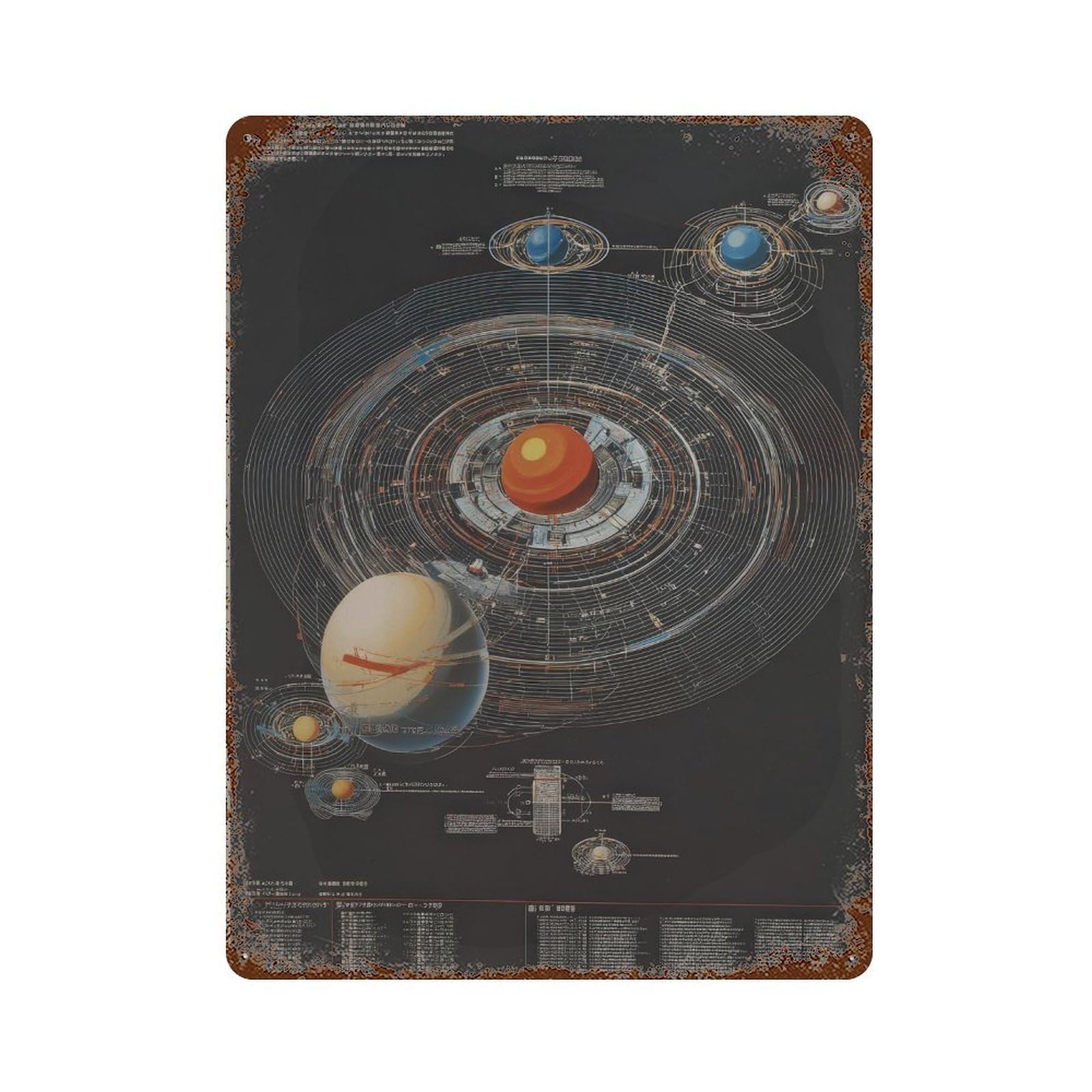 xiaoxiaoshen Solar System. Scientific Space Exploration Wall Decor Art Metal Tin Poster Modern Home Decor Art Home Bar Shop Decorations Vintage Sign 40x30cm