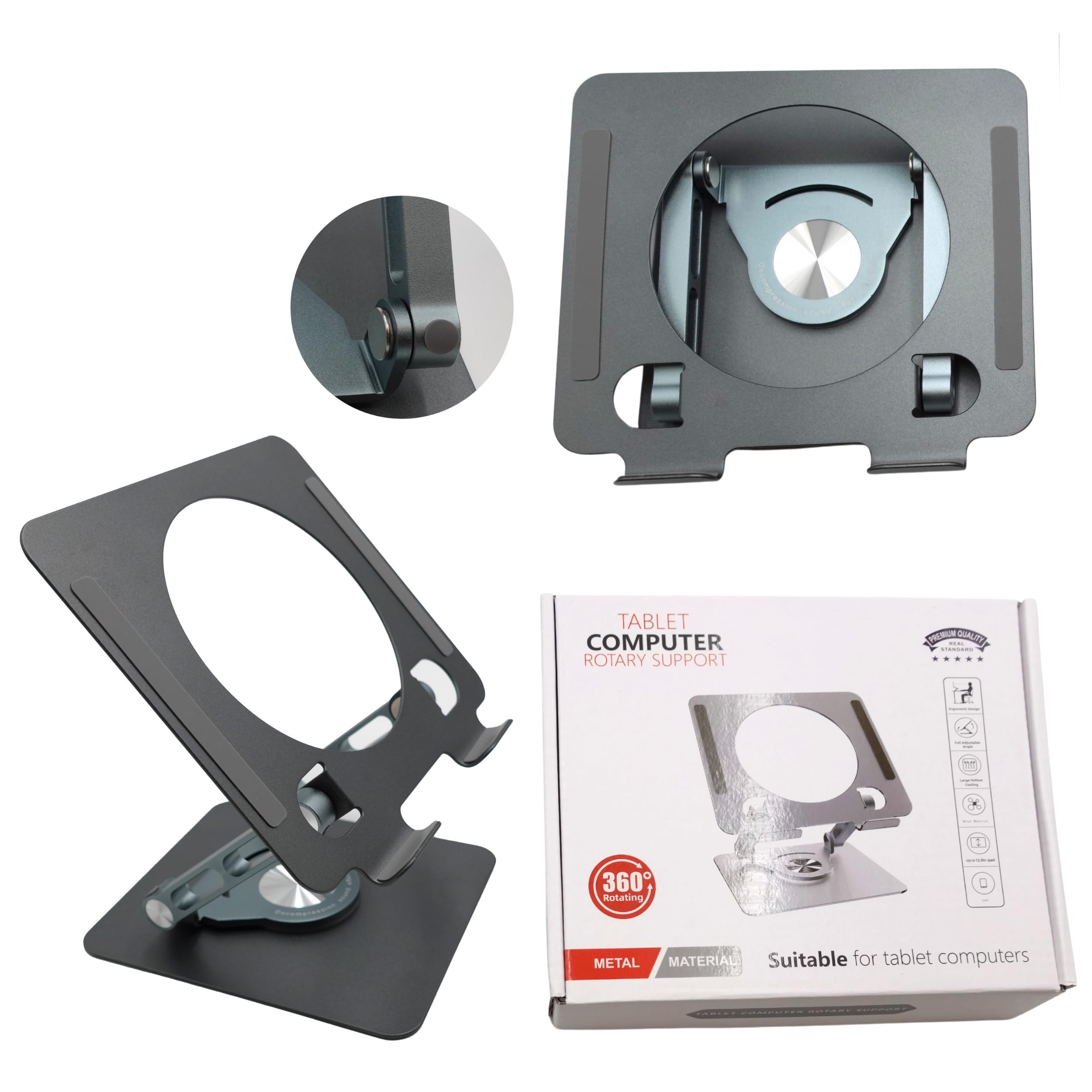 Wireless City Universal Tablet Stand for iPad with 360 Rotating Base Foldable Adjustable Holder for Drawing Compatible with