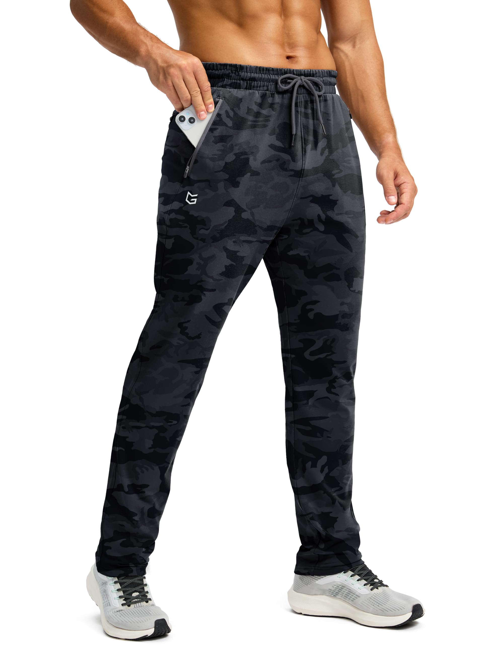 Men's Fleece Lined Winter Pants with 3 Zipper Pockets