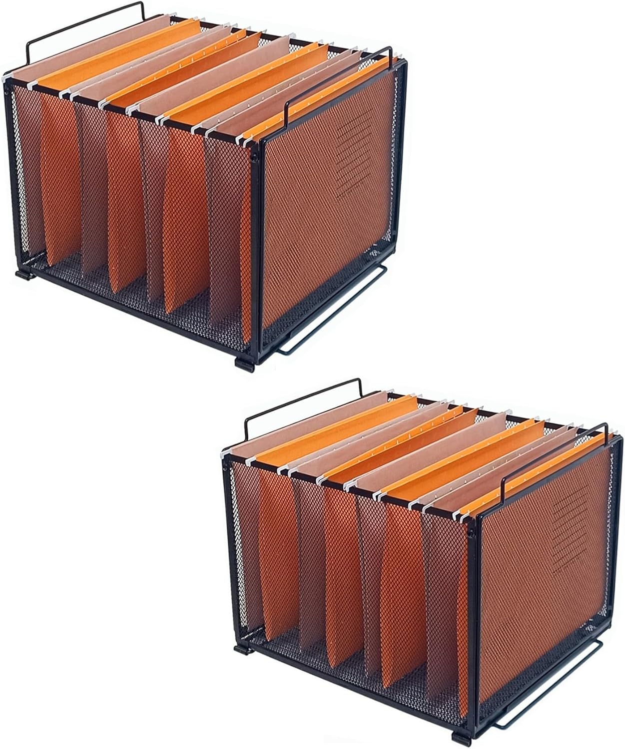 2 Pack Metal Hanging File Organizer & Stackable File Crate – Optimize Your Filing Systems