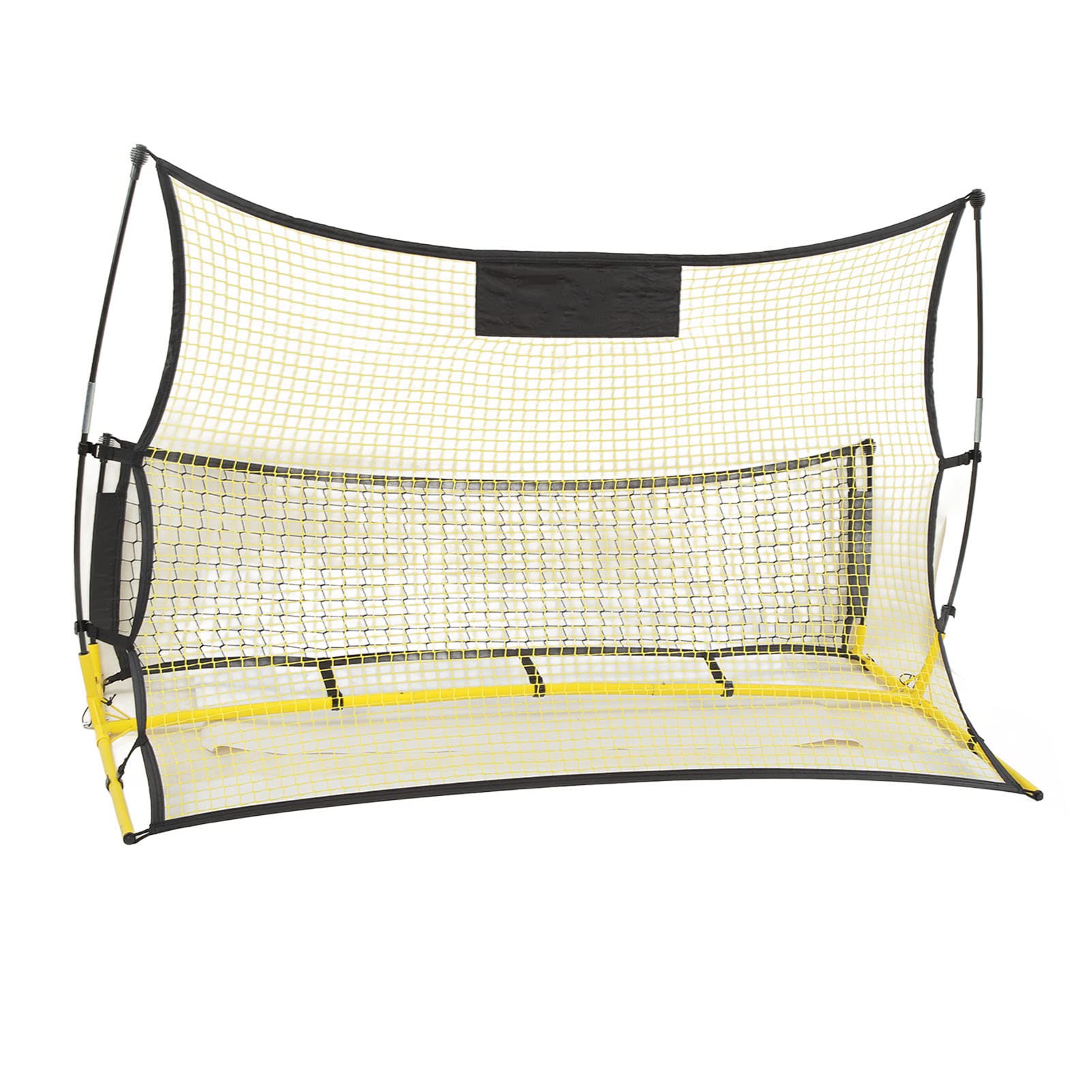 Rete da Rimbalzo da Calcio, Rete da Rimbalzo da Calcio con Design Staccabile Rete da Rimbalzo Portatile 2 in 1 a Doppia Faccia Gialla e Nera per Allenamenti di Calcio