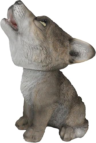 Miniatura 4 de Ebros Gift Gritos de la noche aullando Lobo Gris Lobo Timberwolf Direwolf Pup Bobblehead Figura de 6 pulgadas de alto Luna llena Vida Silvestre