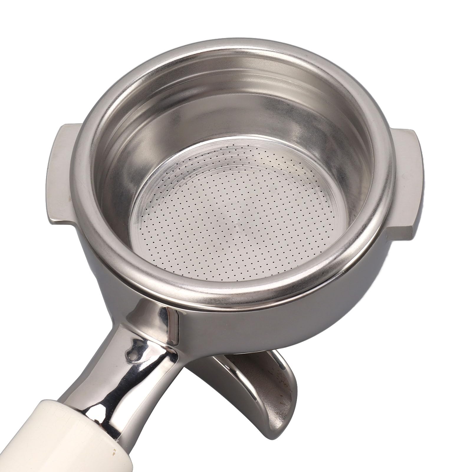 Topiky Portafiltro de café de 54 Mm, Portafiltro de café de Acero Inoxidable, Portafiltro de 2 Orejas, Portafiltro Desmontable, Apto para Nuova, Extrae Dos Tazas de café (Blanco)