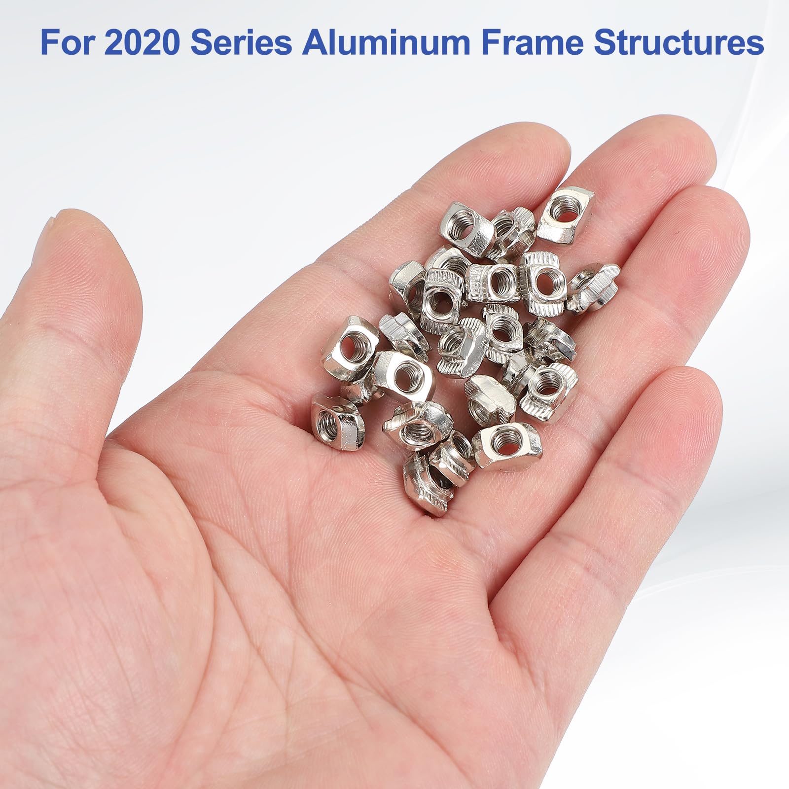 PATIKIL 2020 Series M4 t Nuts, 100pcs t Slot Nut Hammer Head Fastener Nut, Nickel Plated Carbon Steel Nut for Aluminum Profile l Silver - Image 4