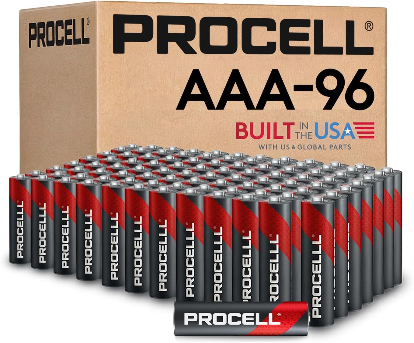 PROCELL AAA Alkaline Batteries 1.5V, 96 Pack, 4 Boxes of 24, Made in USA