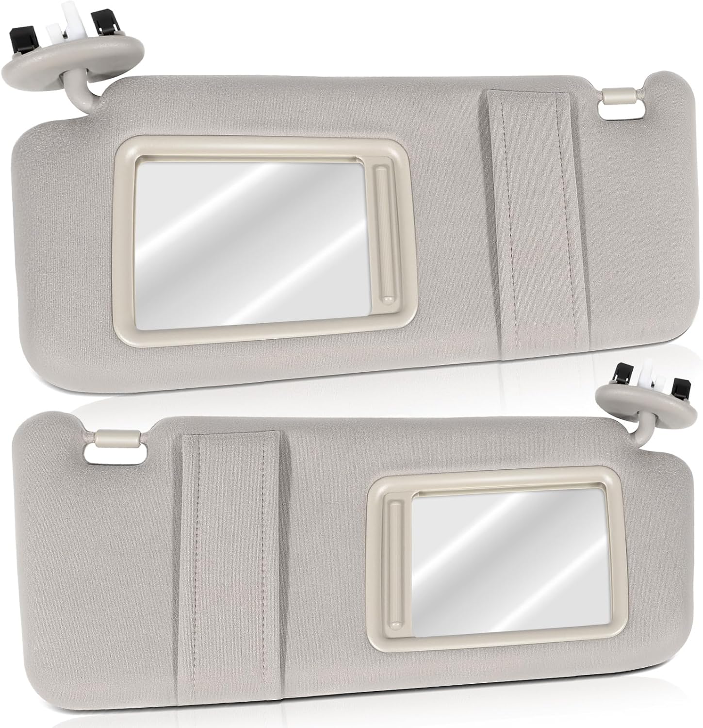 ASAPE Sun Visor Left & Right Sides with Sunroof Fit for 2006 2007 2008 2009 2010 2011 for Toyota Camry Beige Sunvisor Replace# 74320-06800-E0,74310-06750-E0 (Set of 2)