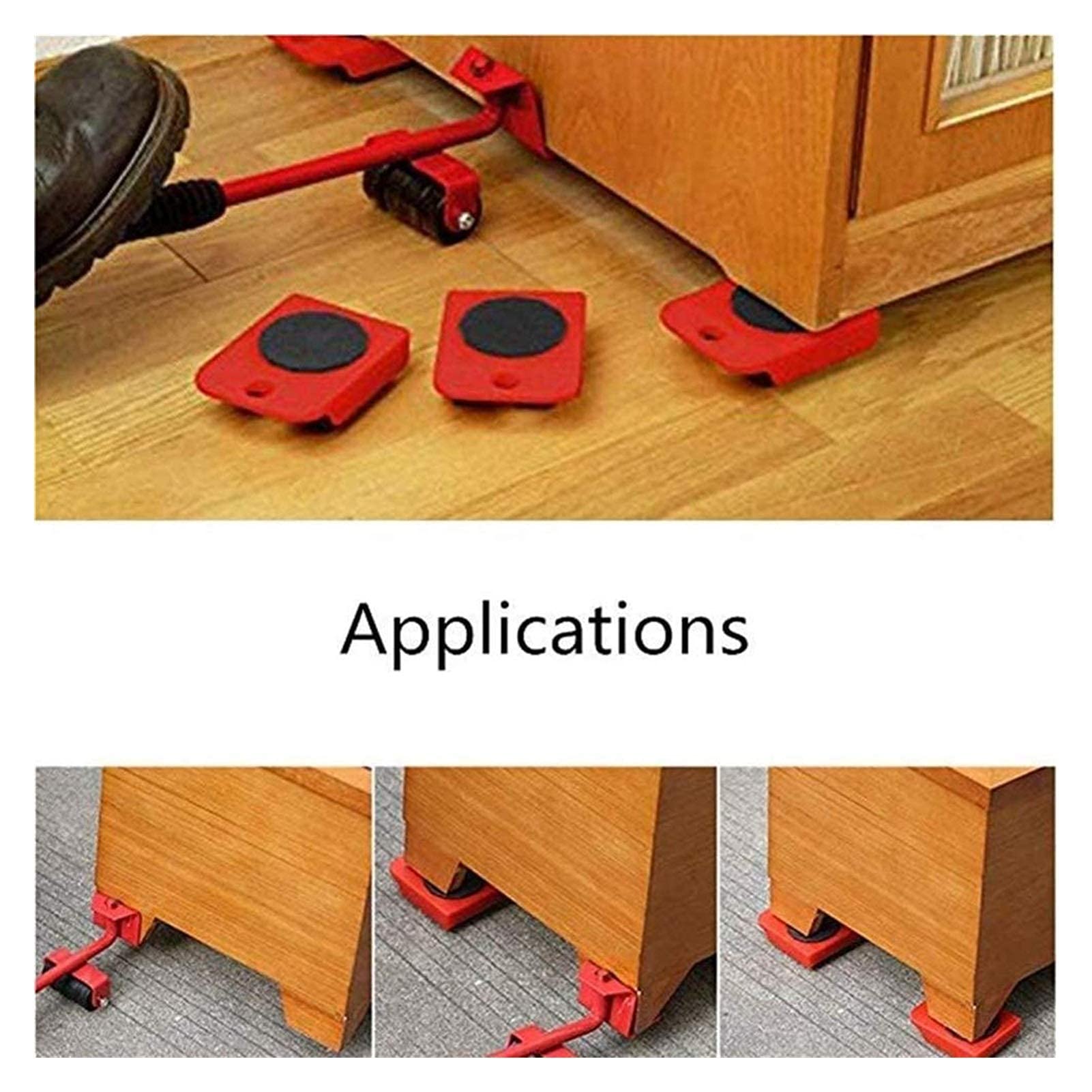 Trasportatore di mobili 4 Pezzi Si muove Mobili Strumento di Trasporto Shifter Ruota Mobile Dispositivo di Scorrimento Rullo di rimozione Strumenti in Movimento Pesante Solleva Facilmente Oggetti PE