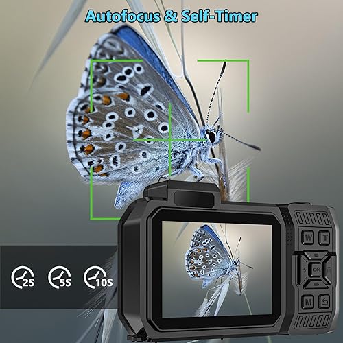 Miniatura 6 de Cámara subacuática UHD 8K, 70MP 33FT WiFi Cámara digital impermeable con tarjeta de 64 GB, enfoque automático, impermeable, doble pantalla, selfie,