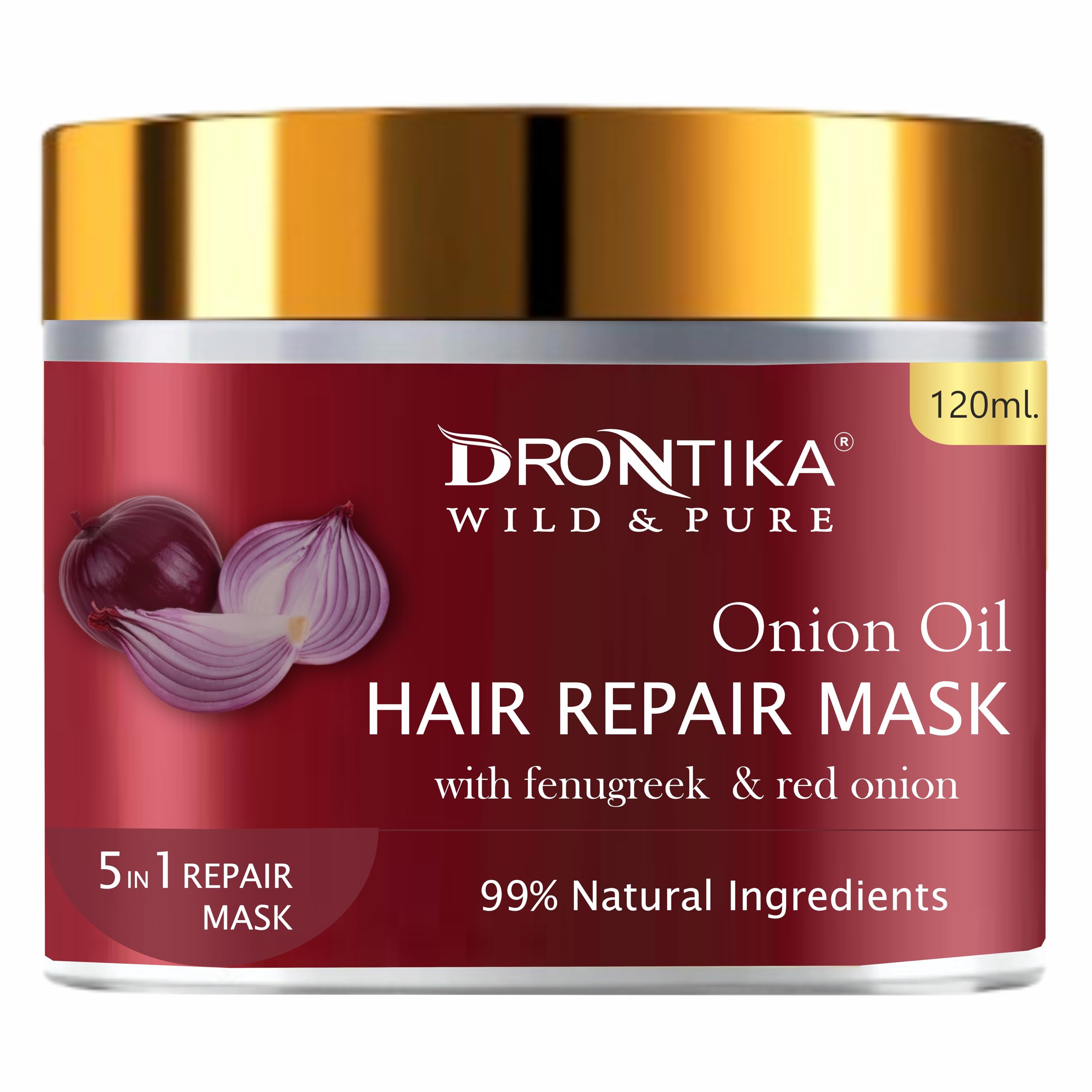 Drontika Wild & Pure Red Onion Hair Mask – Strengthen, Repair, and Promote Healthy Hair Growth with Korean Formulation 120ml. count 1-image-13